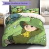 Snufkin Kunstmuster Bettwäsche Heimdekoration Geburtstagsgeschenk ( 1 Bettbezug + 2 Kissenbezüge, ohne Füllung),Fanartikel.