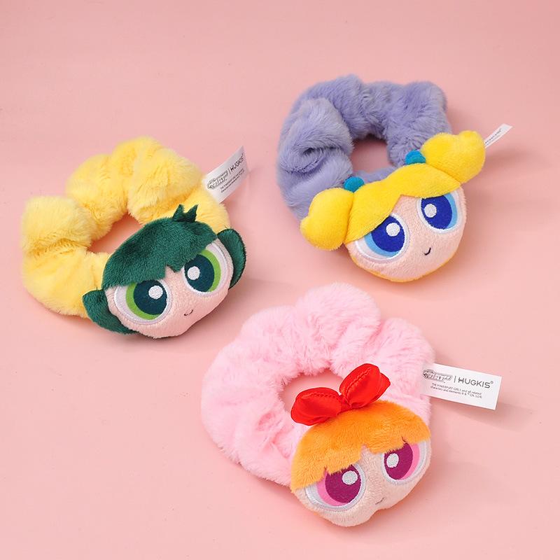 Creativity Anime The Powerpuff And Girls Series Hair Tie Fashionable And Exquisite Cartoon Character Hair Elastic For Girls