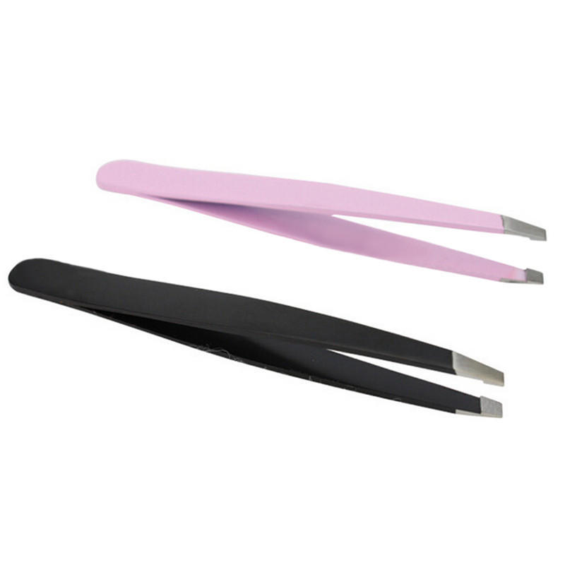 Beauty Eyebrow Facial Hair Removal Pluking Removing Tweezers Pink Black Hot