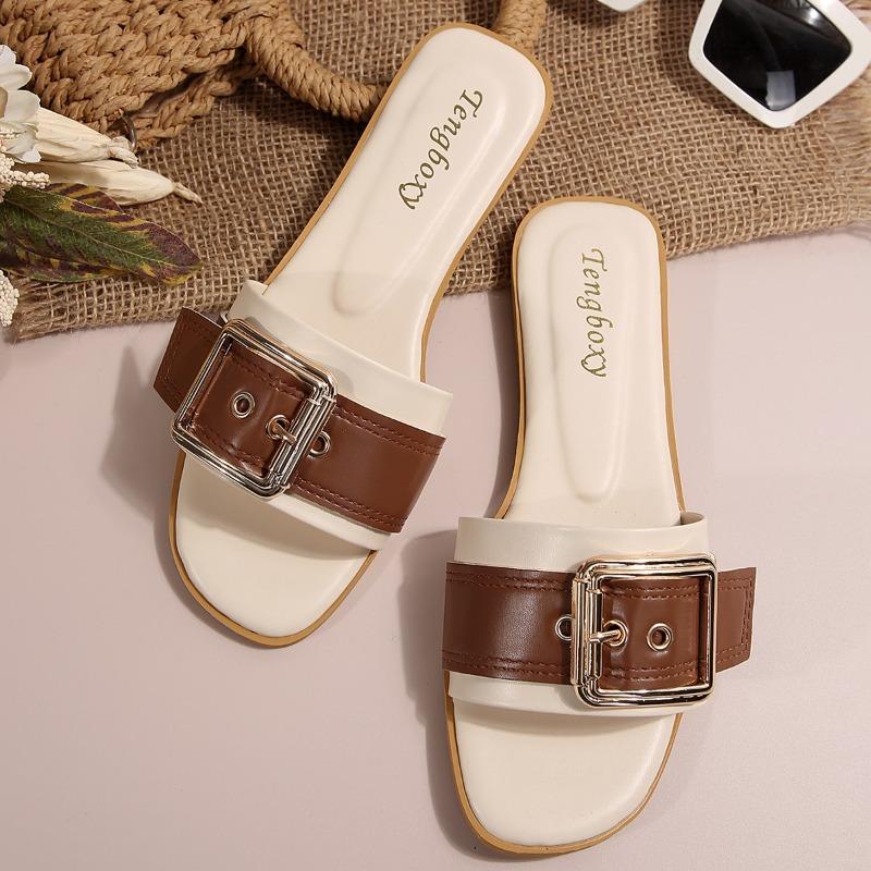 

Fashion Sandals and Slippers for Women To Wear Outside, New Flat-soled Fashion and Versatile Lazy Flip Slippers for Summer 2025 35