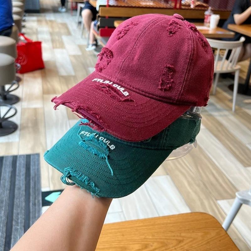 Couple retro old ripped baseball hat men's and women's tide street personality versatile soft top sunshade cap