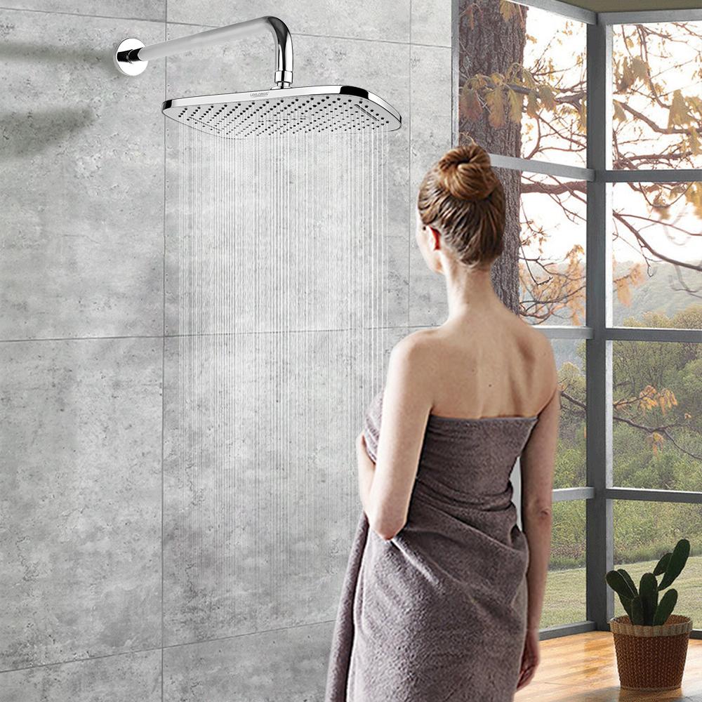 New Bathroom ABS Plastic Waterfall Top Ceiling Overhead Shower Head 3 Sprayers Rain Showerheads Rainfall Shower for Bathroom
