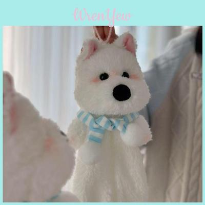 Cute Plush Dog Pen Case With Scarf Design For Girls And Students