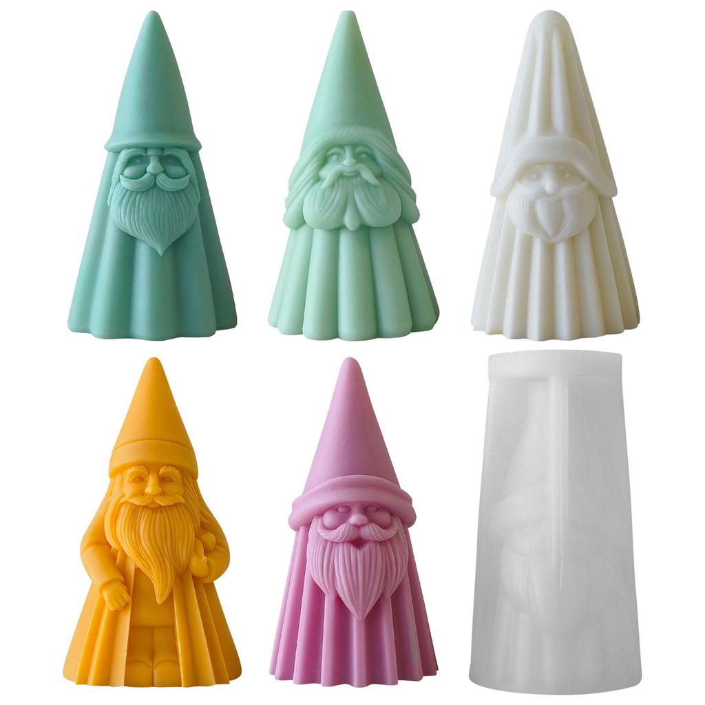 Creative Santa Claus Candle Silicone Mold Detail Rich Santa Shaped Silicone Mold for Christmas Scented Candle Creation