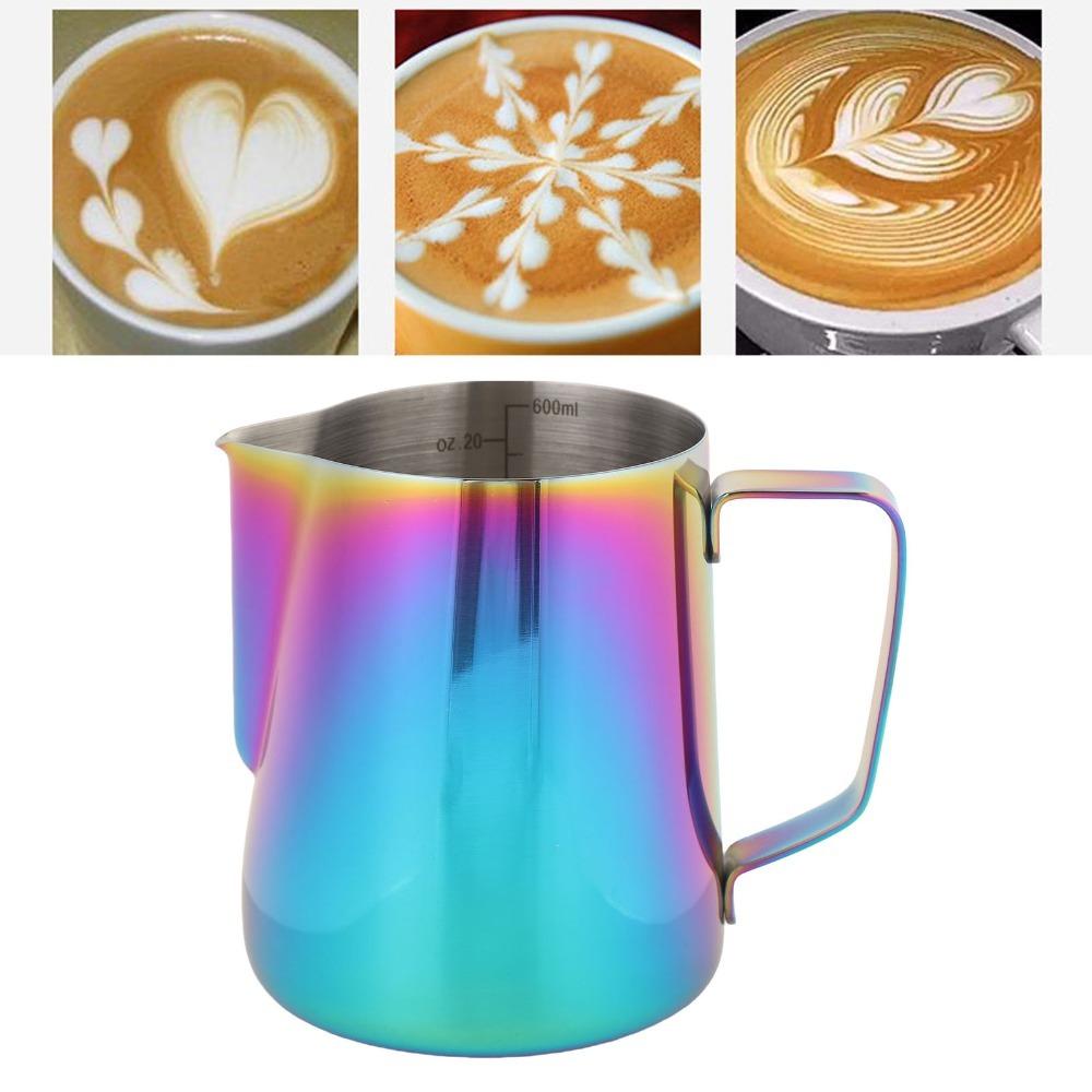 Mit Skala Milchkännchen 350 ml Fassungsvermögen Latte Art Kännchen Kaffeezubereitung