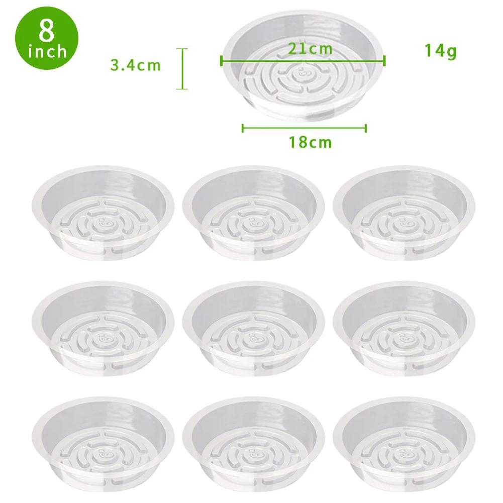 Clear Plastic Plant Saucers 10/24pcs 6-12 Inch Flower Pot Drip Trays For Indoor Outdoor Water Catcher Transparent Plant Trays