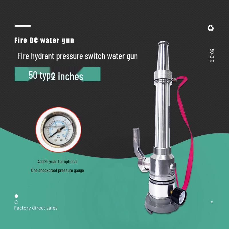 2.5-Inch Straight Stream Fire Hose Nozzle with Buckle, Agricultural Sprinkler, and Water Pipe Connector Switch