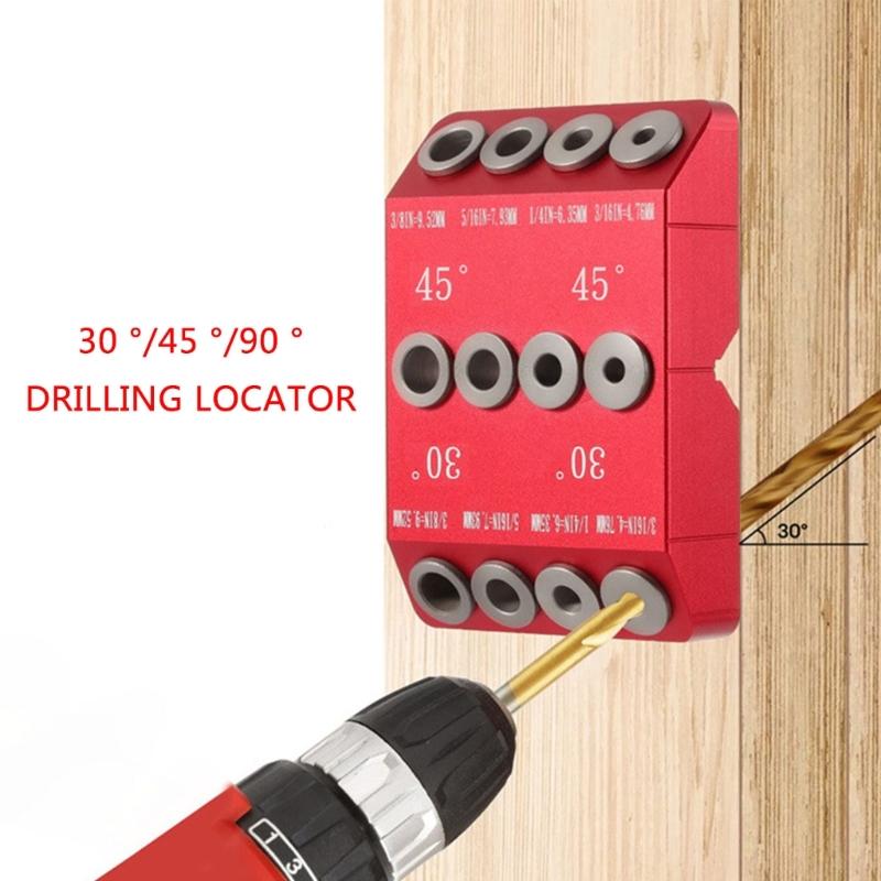 Angle Drill Guide 30 45 90 Degree Drill Jig for Straight Holes Drill Jig for Angled Holes Portable Drill Guide for Wood