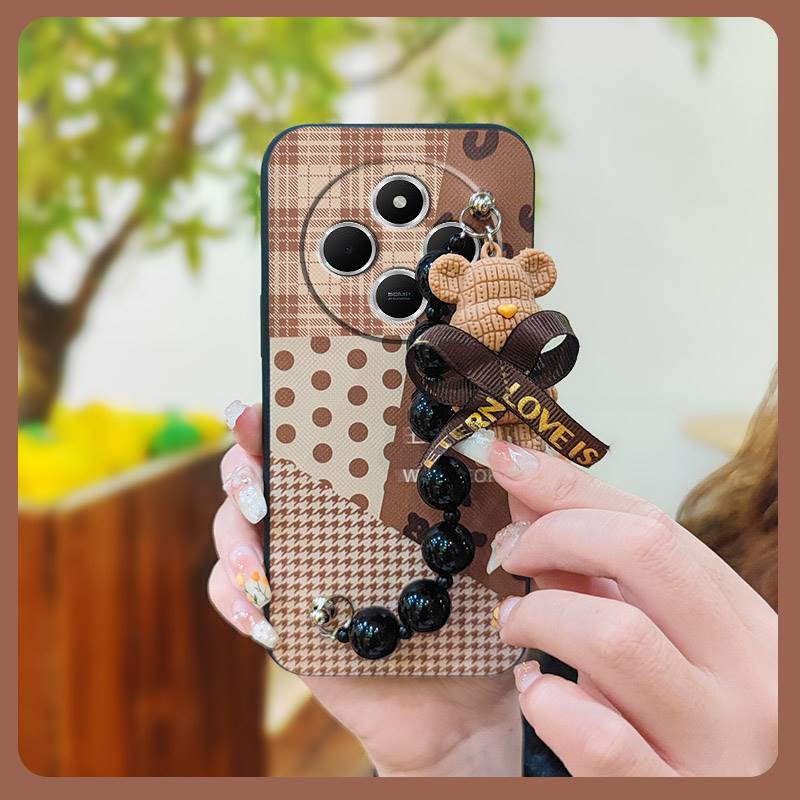 Cartoon Simplicity Phone Case For Redmi A4 5G Back Cover Skin-friendly feel Anti-knock Bear bracelet Dirt-resistant cute