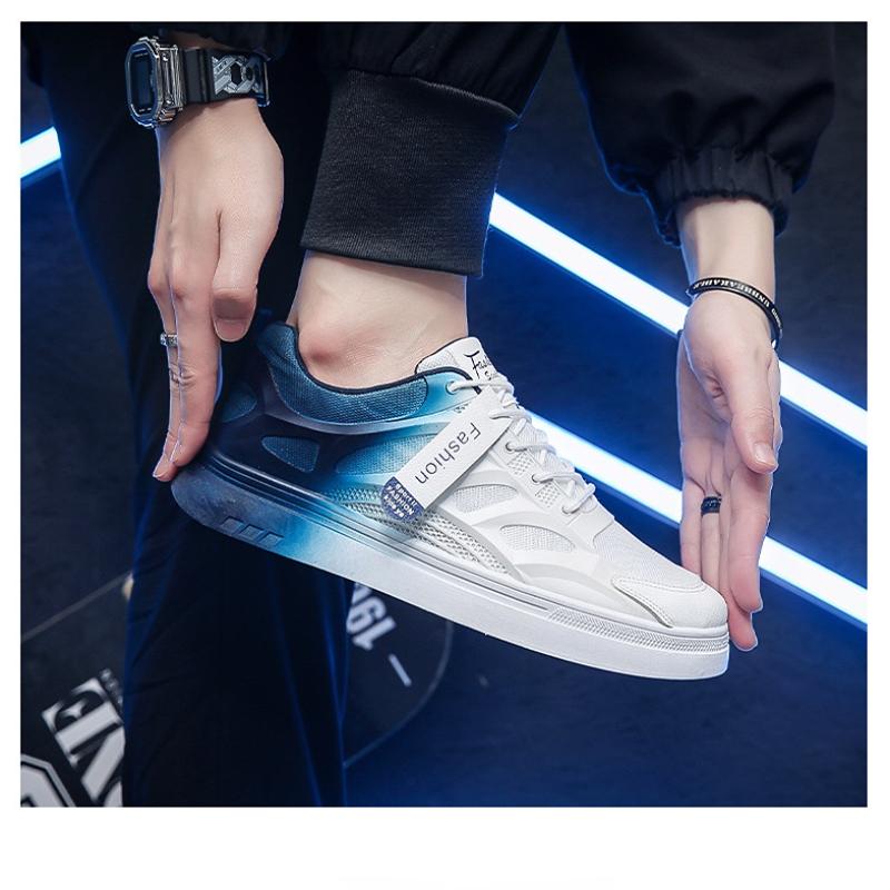 Męskie Płaskie Buty Sznurowane Outdoorowe Casualowe Sneakersy Zmieniające Kolor Buty Skateboardowe Modne Oddychające Buty do Biegania Tenis Para Hombre