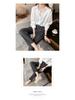 Spring Korean Style Solid Color Long Sleeve Overlap Shirt for Women