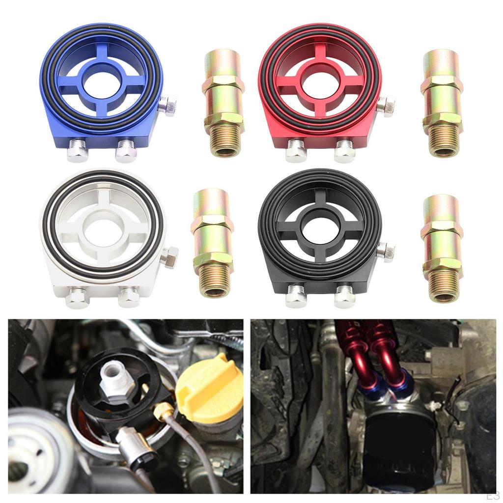 Cooler Sandwich Plate Adapter, Universal Aluminum Sandwiched Oil Pressure Temp Adapter