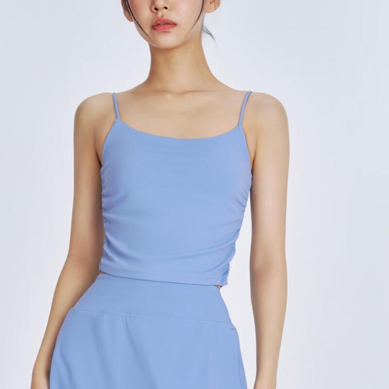 

Ayoub Pleated Thin-Strap Sports Bra Tank Top S