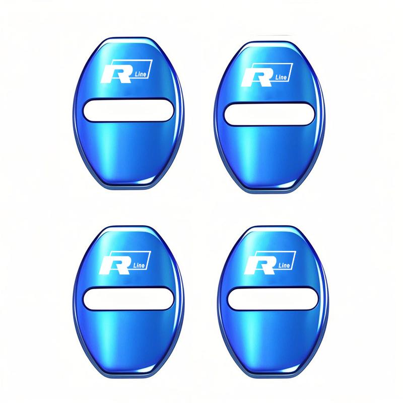 Lijk1 4Pcs Metal Car Door Lock Cover Protective Buckle Cover Sticker Tire Valve For VW GTI Polo Golf MK6 Passat Tiguan Arteon Jetta CC
