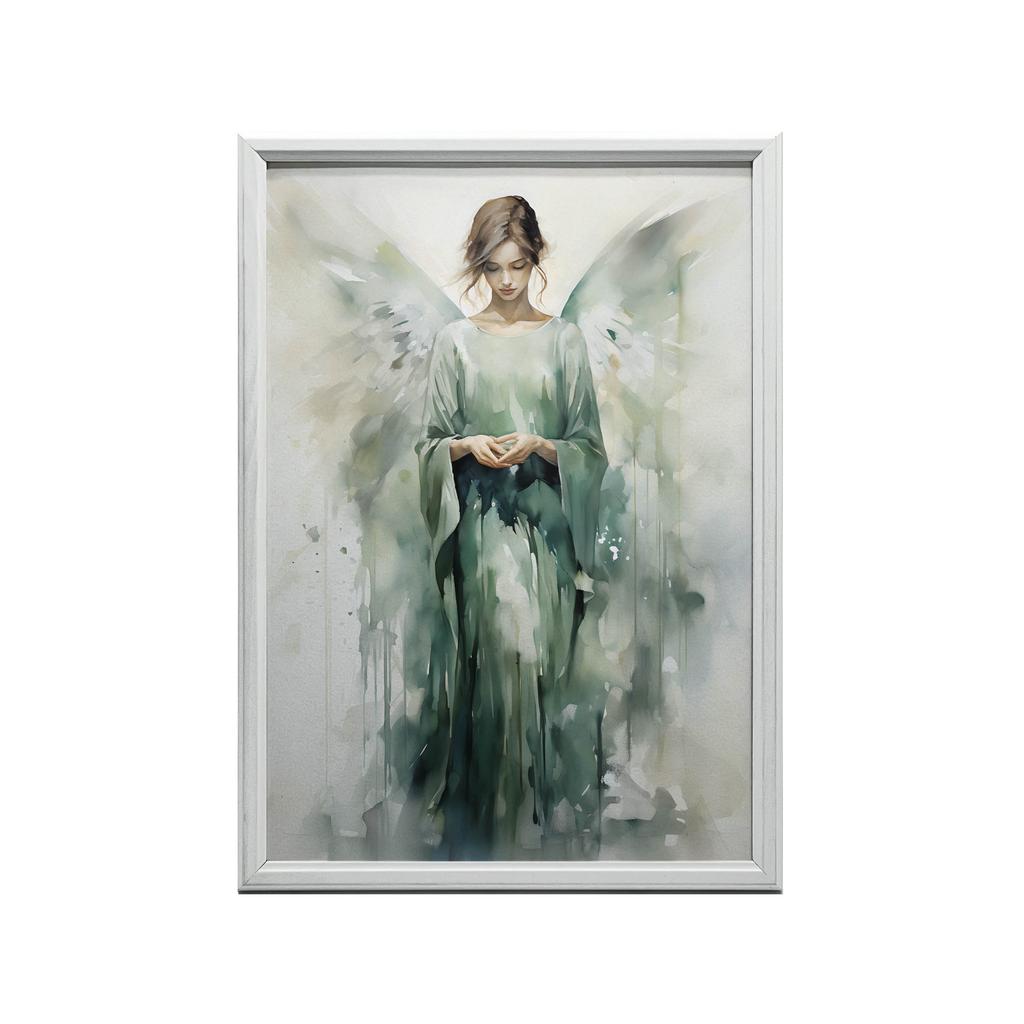 Plakat Mistyczna Piękność W Zielonym Blasku Plakat Mistyczna Piękność W Zielonym Blasku, 30X40 Cm, Rama Drewniana Ciemny Brąz, Papier Matowy 230 Gsm