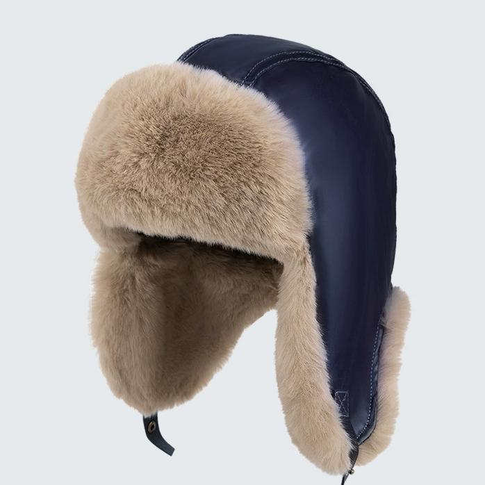WTEMPO Faux Leather Plush Faux Fur Ear Protection Hats Couple Windproof Cold-proof Warm Bomber Hats Men's Autumn Winter Outdoor Cycling Skiing Hats