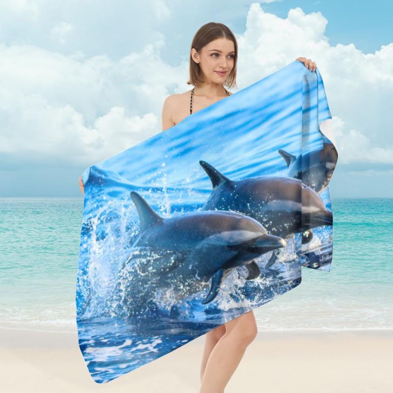 Quick Dry Microfiber Beach Towel Adults UV Protection Sandproof Highly Absorbent Bath Pool Ocean Travel Outdoor Use