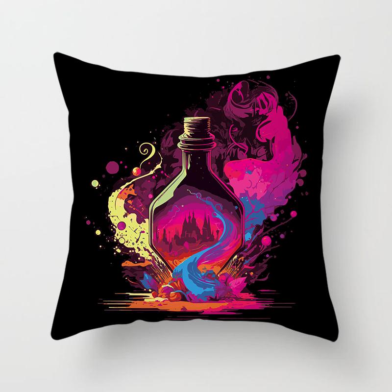 Fashion magic bottle pillowcase decoration printing square  car sofa fashion cushion cover 45*45cm home improvement