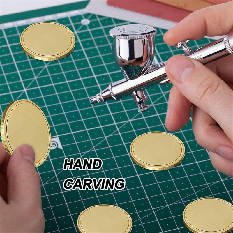 Trendy! 10PCS Laser Engraving Blanks Brass Coin Blanks Metal Engraving Blank Coins 40mm with Acrylic Protection Box