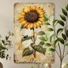 Metal Tin Sign Sunflowers Bees Wall Art Rustic Farmhouse Kitchen Decor 8x12 Inches
