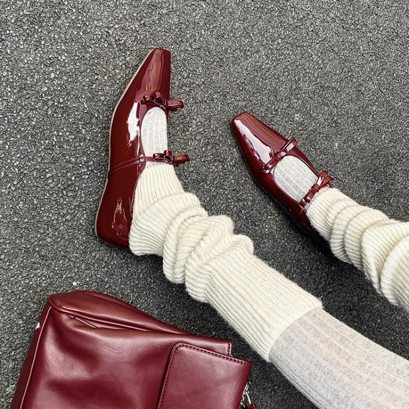 New leather women's fashion single non-slip beef tendon sole soft sole large size leather shoes square head comfortable and fashionable cowhide sing