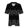 Women's Button Down Fashion Casual Vintage  Print Short Sleeve Shirts Blouse