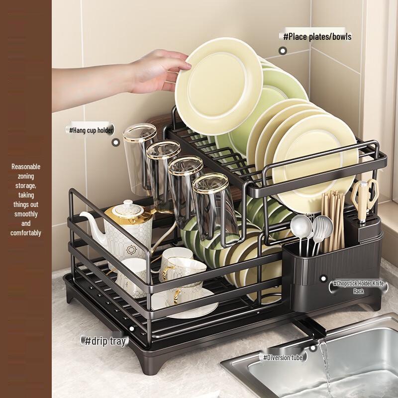 Zhishi Multi-function Self-Draining Dish Drying Rack