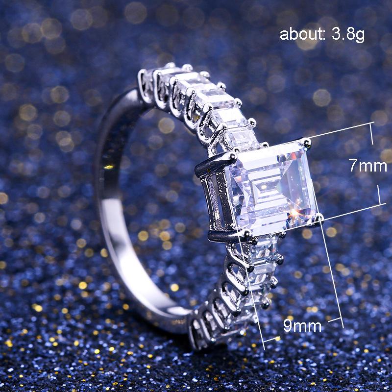 Accessories, Square Zircon Rings, Fashion Women'S Band Hand Accessories