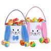 Cute Plush Easter Basket Rabbit Ear Candy Bag with Handle Bunny Storage Bucket Easter Egg Decorations Handbag Gift Bag