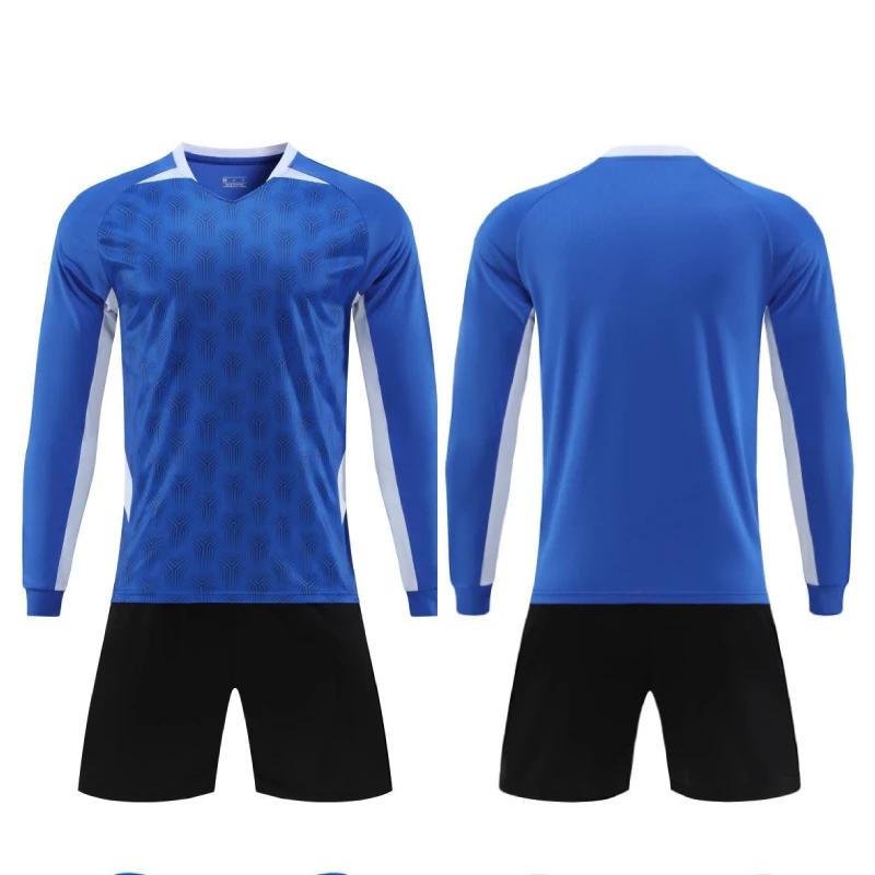 Men Kid Long Sleeve Football Jersey Set New Season Team Soccer Training Match Sports Uniform Suit for Children