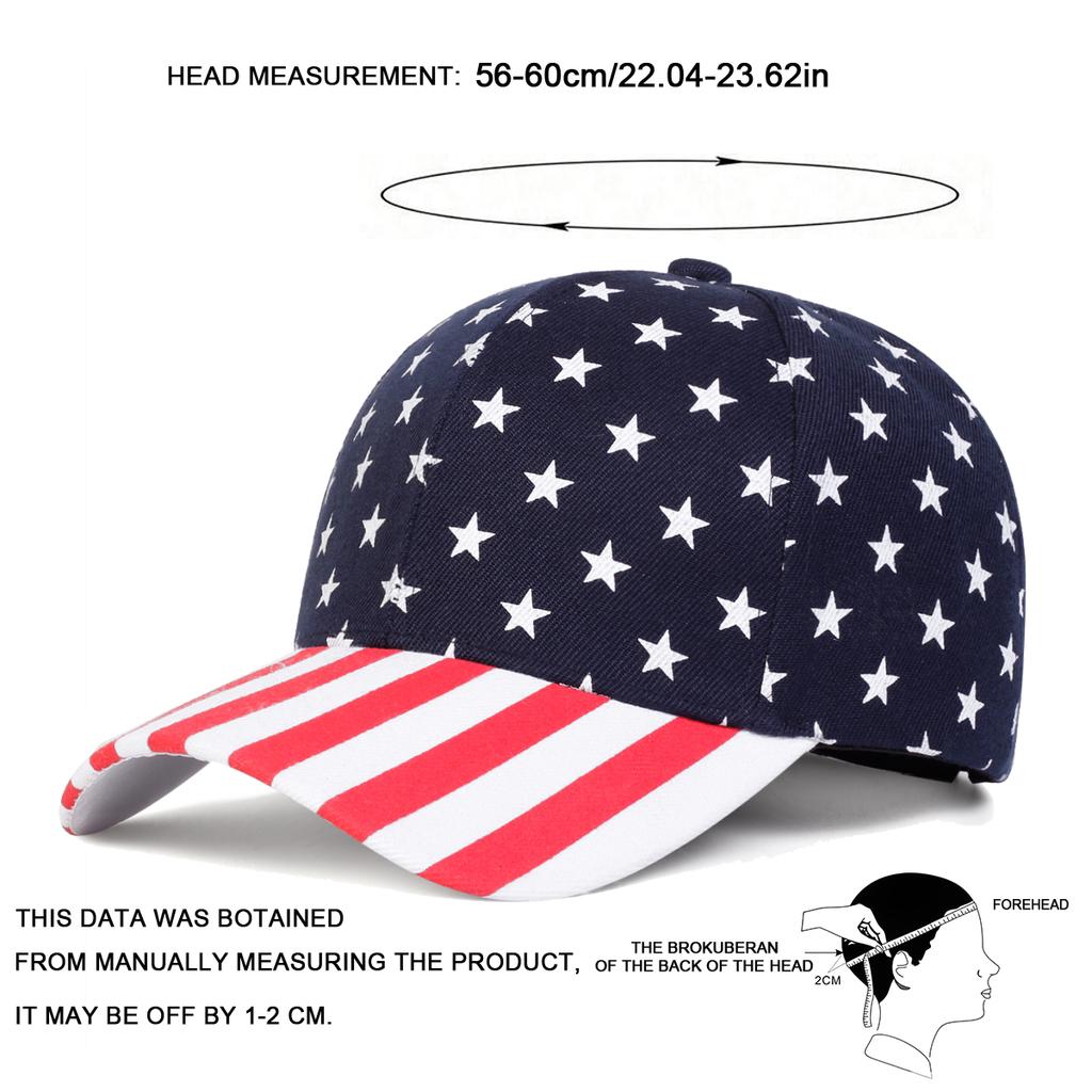 Men US Flag Print Baseball Cap Outdoor Adjustable Sunscreen Leisure Hat Spring Autumn Travel Tourism Beach Vacation