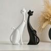 Figurine Statuette en Résine de Chats Blottis, Jolie Paire d'Ornements Câlins pour Décoration Intérieure Étagère Affichage de Bureau Cadeau