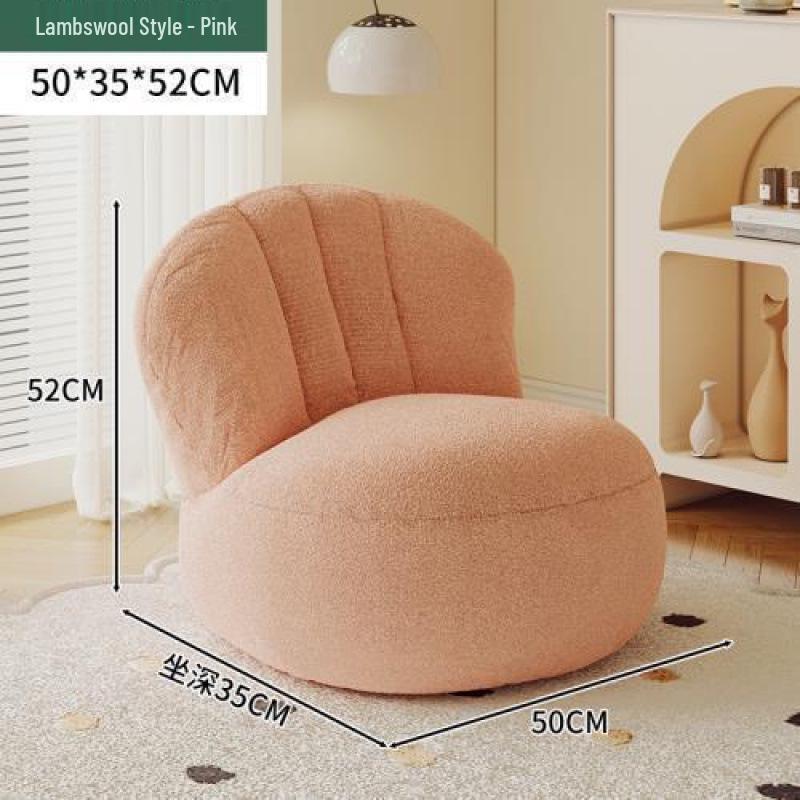 Nordic Lamb Wool White Luxury Lazy Chair - Modern Ins Style Single Sofa.