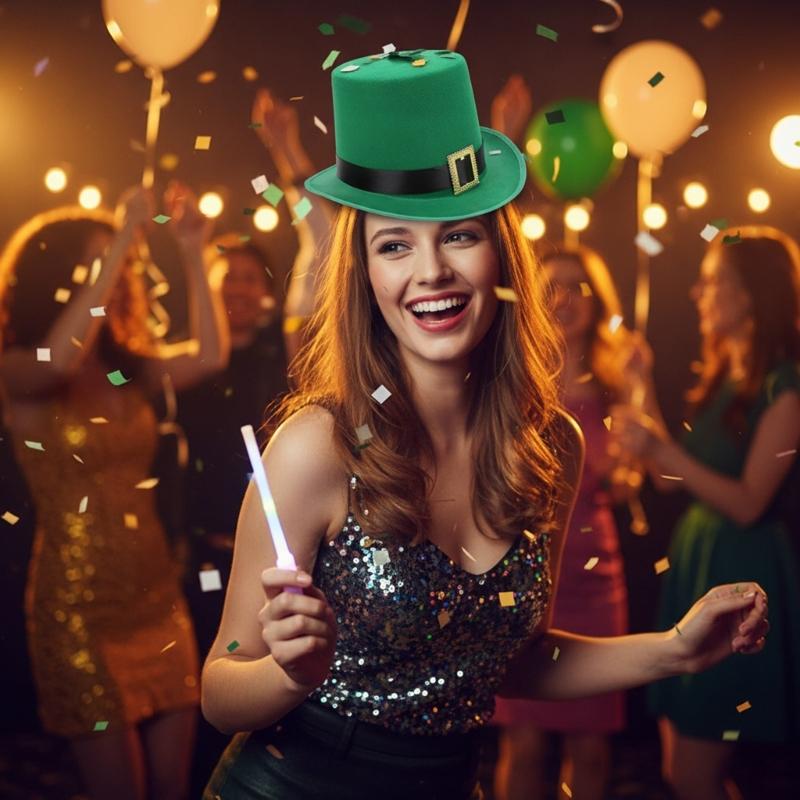 Cappello Unisex Leprechaun Jazz Cabaret Tessuto Morbido in Cotone Perfetto Per Feste A Tema Evento