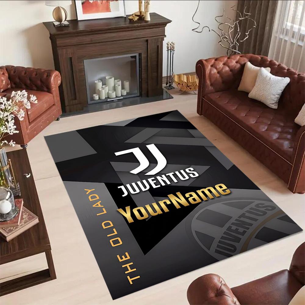 Juventus Customized Name Floor Rug Office Rug Design for Kitchen Balcony Entryway Living Rooms Anti-slip Rug Decorate Offices