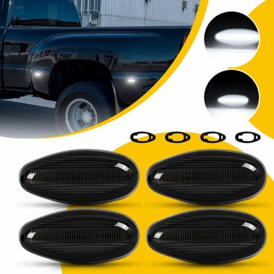 4X LED Side Marker Lights For 2001-2014 Chevy Silverado 2500HD 3500HD 15793902