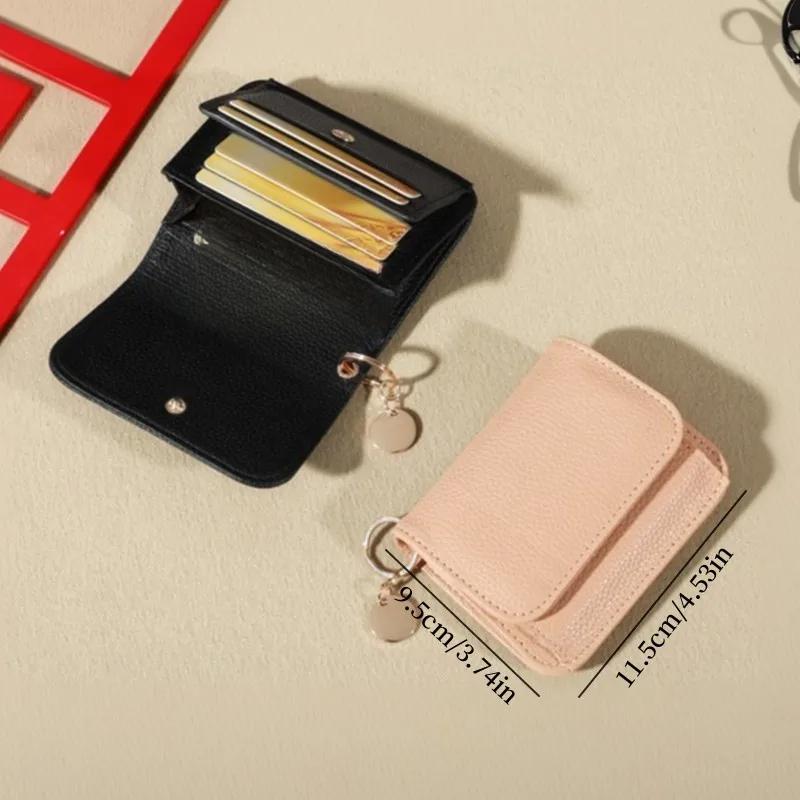Neue Damenbrieftasche im koreanischen Stil, einfarbige, einfache Geldbörse, tragbare Aufbewahrungstasche für Kreditkarten