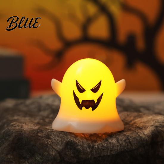 Funny Ghost Desk Ornament 6 Pcs Decorative Light LED Color Changing Warm Flameless Battery-Operated Cute Night Light Mini Spirit Lamps Spooky