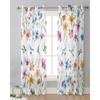 Watercolour Leaves Plants Flowers Butterflies Translucent Drapes Living Room Window Opening Clear Voile Tulle Drape Curtains Home Decor