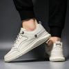 Fashion Men's Shoes Casual Leather Vulcanized Shoes Breathable Lace Up Running Sneaker Comfortable Shoes Outdoor Men Sneakers Shoes