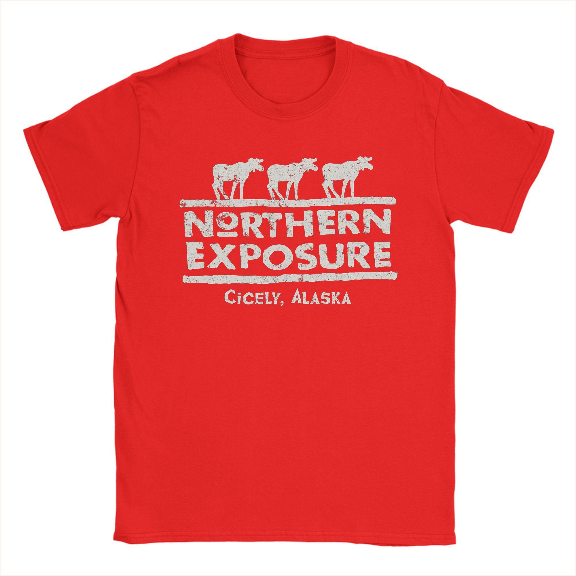 Northern Exposure Logo Worn Movie T Shirt Men s  100% Cotton Hipster T-Shirt Crew Neck  Tees Short Sleeve Clothes Gift S