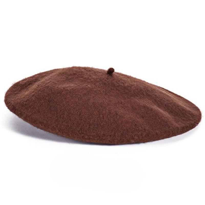 Vlnový baret Dámsky Jesenný Zimný Retro Všetko Zladiaci Klobúk Cukríkovo Farebný Maliarsky Osemuholníkový Púčikový Klobúk