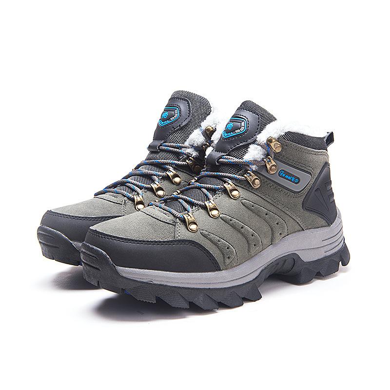 Plus Size Outdoor Leisure High-Top with Velvet Hiking Shoes Couple Fashion Outdoor Sports Travel Shoes Hiking Boots