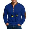 Christmas Men's Outdoor Zipper Long Sleeved Casual Top Sweatshirt
