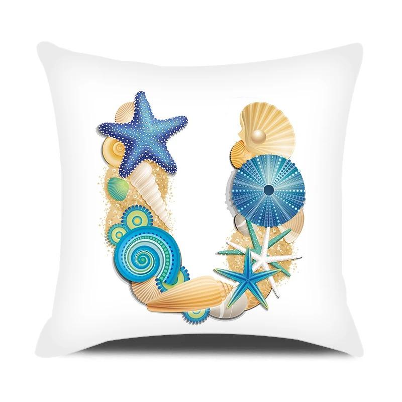 Față de pernă cu scrisori în stil oceanic, birou, sufragerie, ornamente pentru mașini, față de pernă