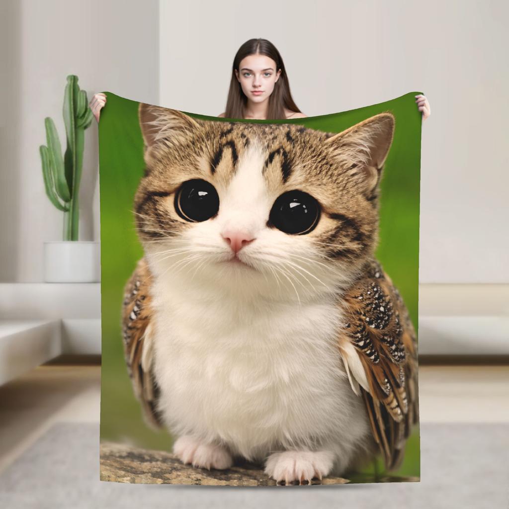 Explosion Toilet Meowl Cat Warm Soft Blanket Novelty Plane Travel Throw Blanket Couch Bed Flannel Bedspread Sofa Bed Cover