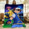 1PC Pokemon Pikachu Outdoor Blanket Lightweight Flannel, Soft & Warm, All-Season Use for Sofa, Outdoor, Camping, Living Room, Office08