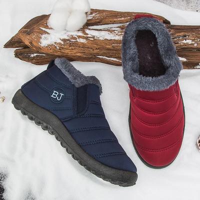 Stiefel für Damen Wasserdichte Schneestiefel Botines Mujer Neu Slipper Übergröße Damenschuhe Flach Paar Baumwollschuhe Herren