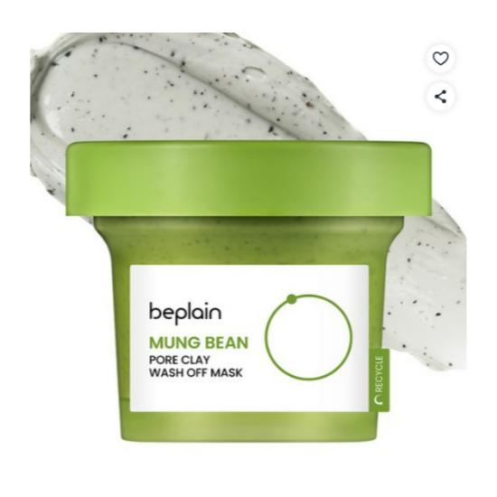 beplain Mung Bean Pore Clay Wash-Off Mask Deep Cleansing Sebum Control 120ml