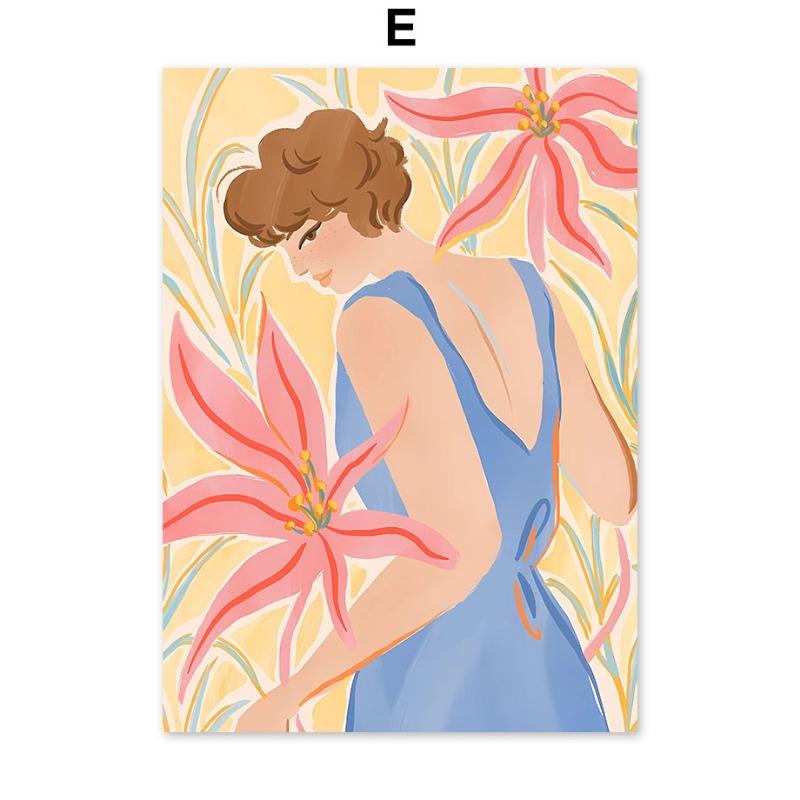 Feldmädchen Leopard Zitrone Blumen Abstrakt Landschaft Poster und Drucke Wandkunst Leinwand Malerei Bilder Für Wohnzimmer Dekor